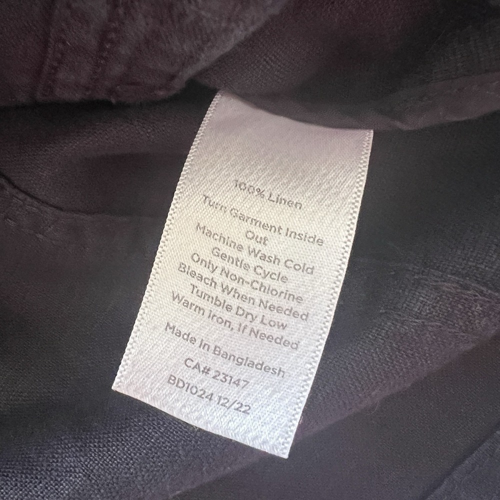 TALBOTS 100% Linen Jacket Womens SMALL Navy Button Front Utility Outdoor Casual - Picture 4 of 8